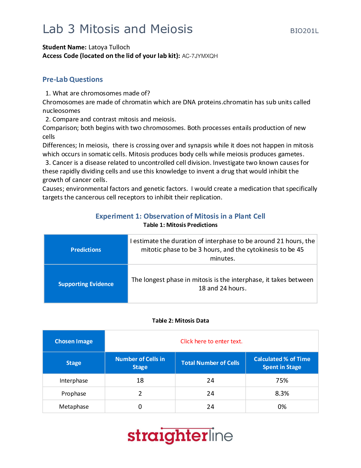 Preview image for BIO210L Lab 3 Mitosis and Meiosis[ALL ANSWERS 100% CORRECT] PRE-LAB Q&A